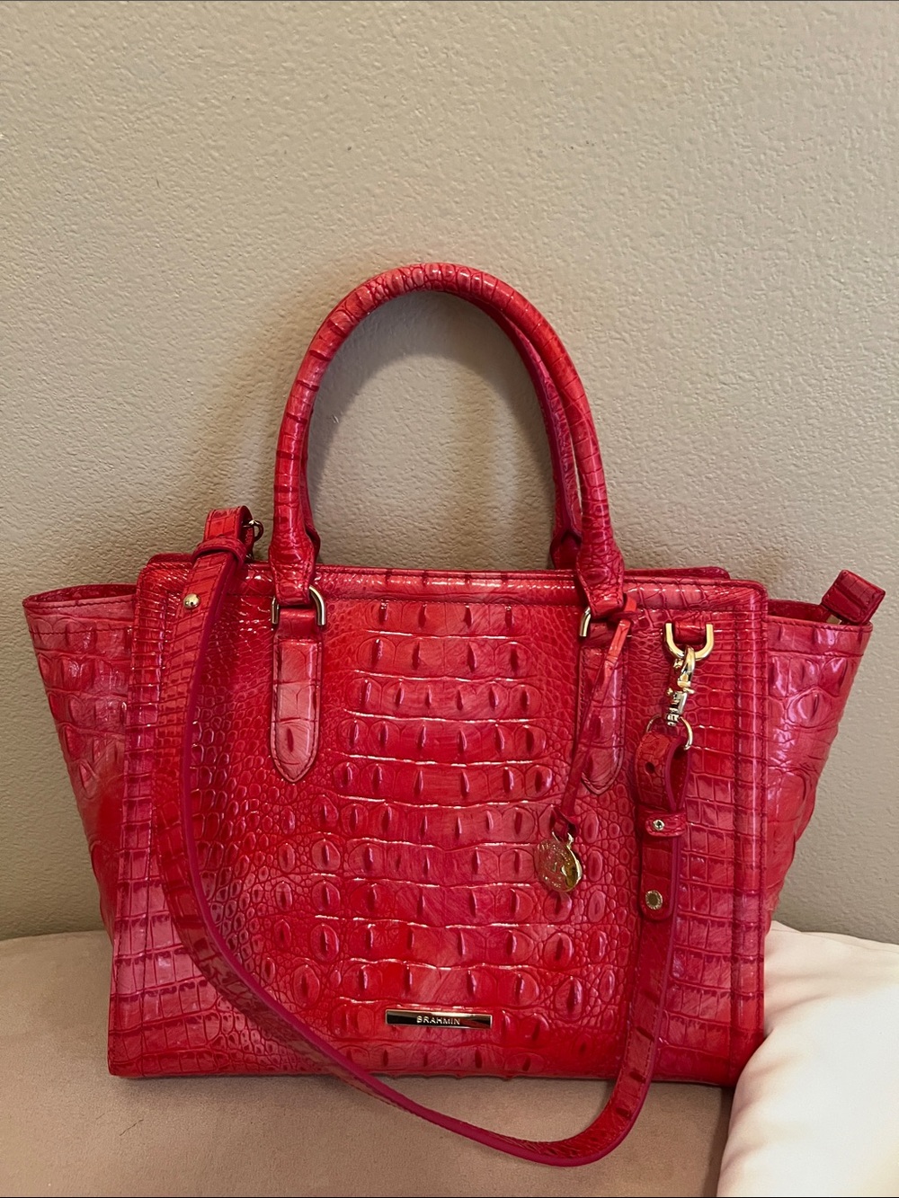 Brahmin Aubrey Punchy Coral bag